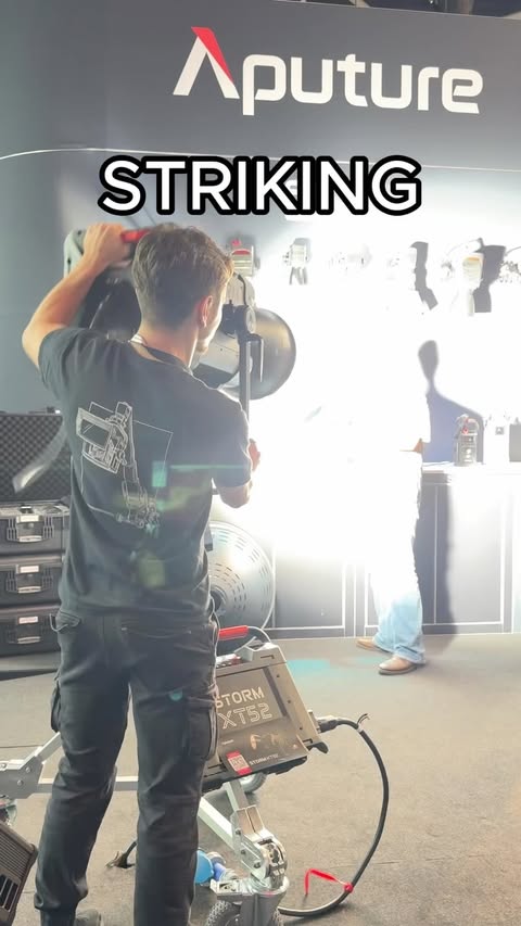 Instagram post by @caffa.jr for Aputure. Caption reads: No Aputure employee was harmed during the [...].