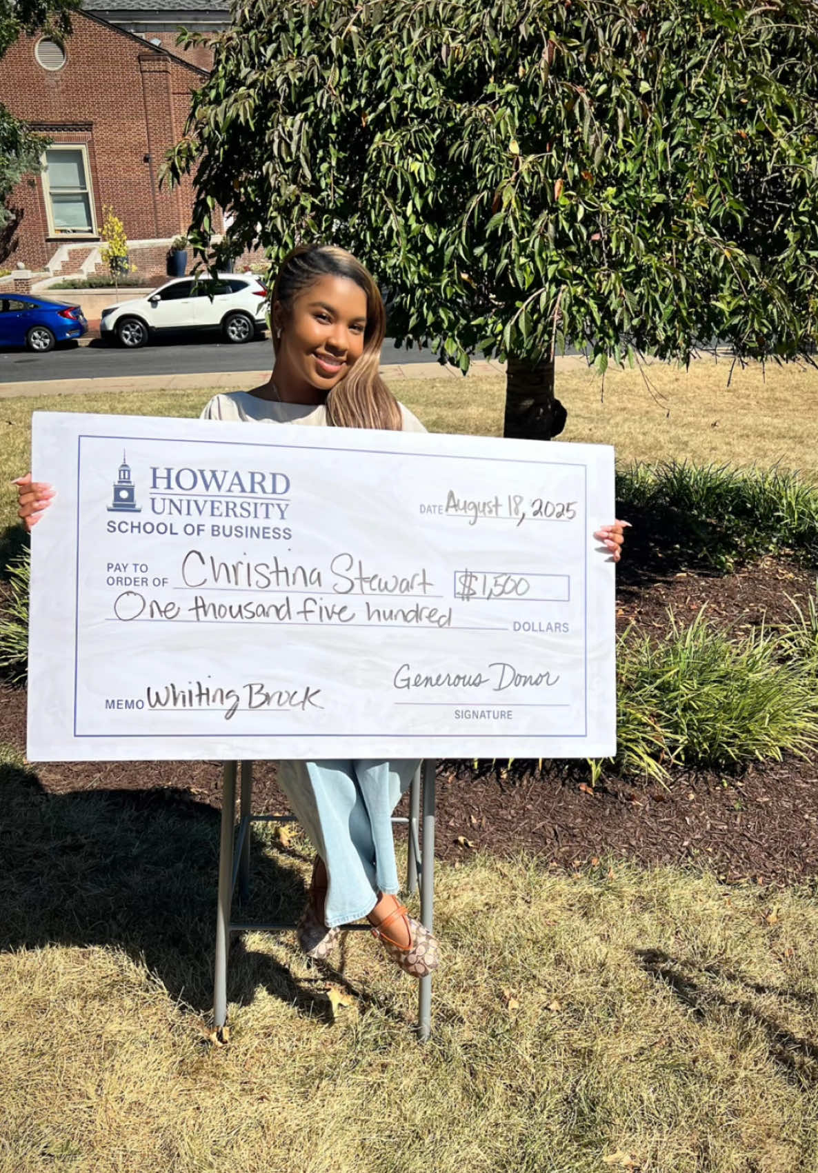 TikTok post by @christinajoycee for Chegg. Caption reads: Typical Day at Howard Uni #ad #CheggCreator....