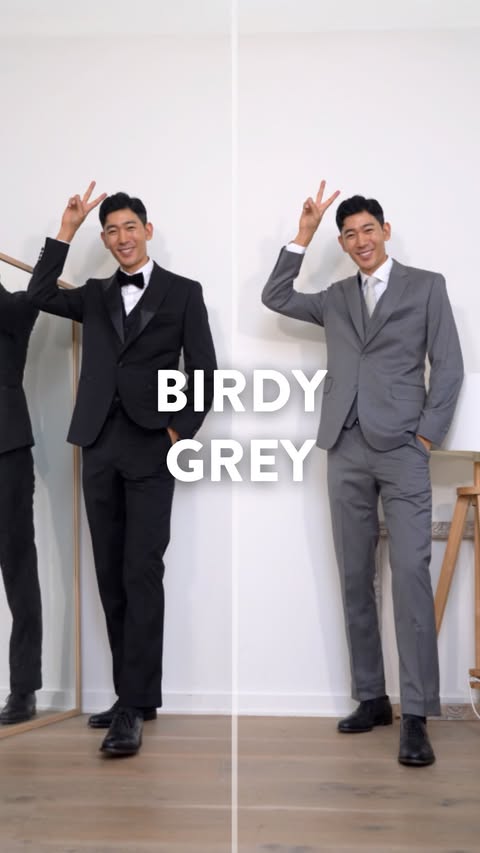 Instagram post by @jeffyamazaki for Birdy Grey. Caption reads: Affordable suits? I got you! 

At @birdygreysuits....