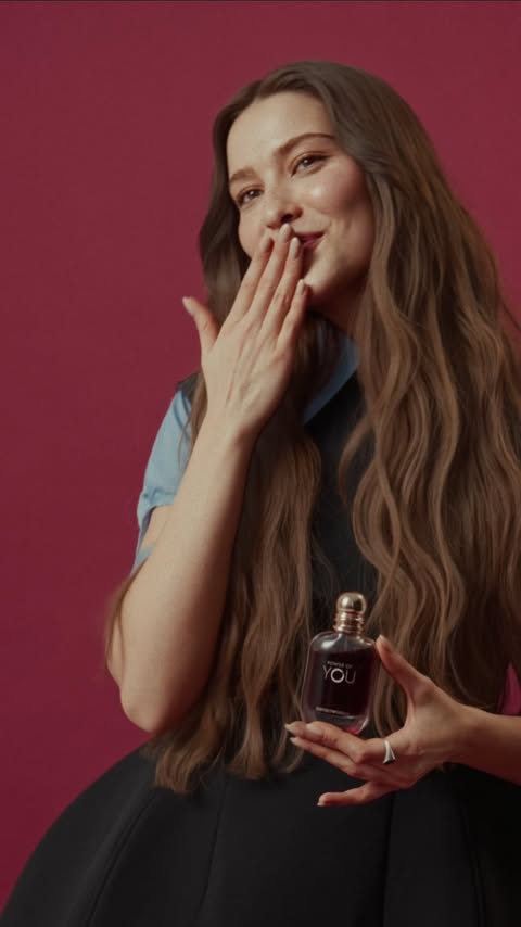 Instagram post by @eelcinz for Emporio Armani. Caption reads: Powerful moments with @emporioarmani @armanibeauty....