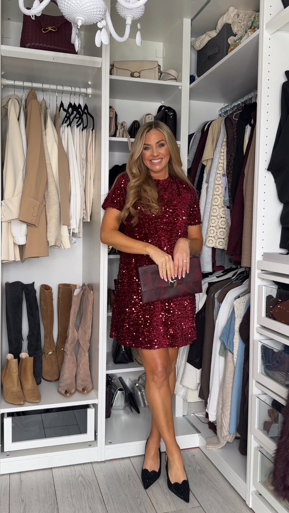 Instagram post by @laurajfarr for Peacocks. Caption reads: How are both these @peacocks_fashion outfits under....