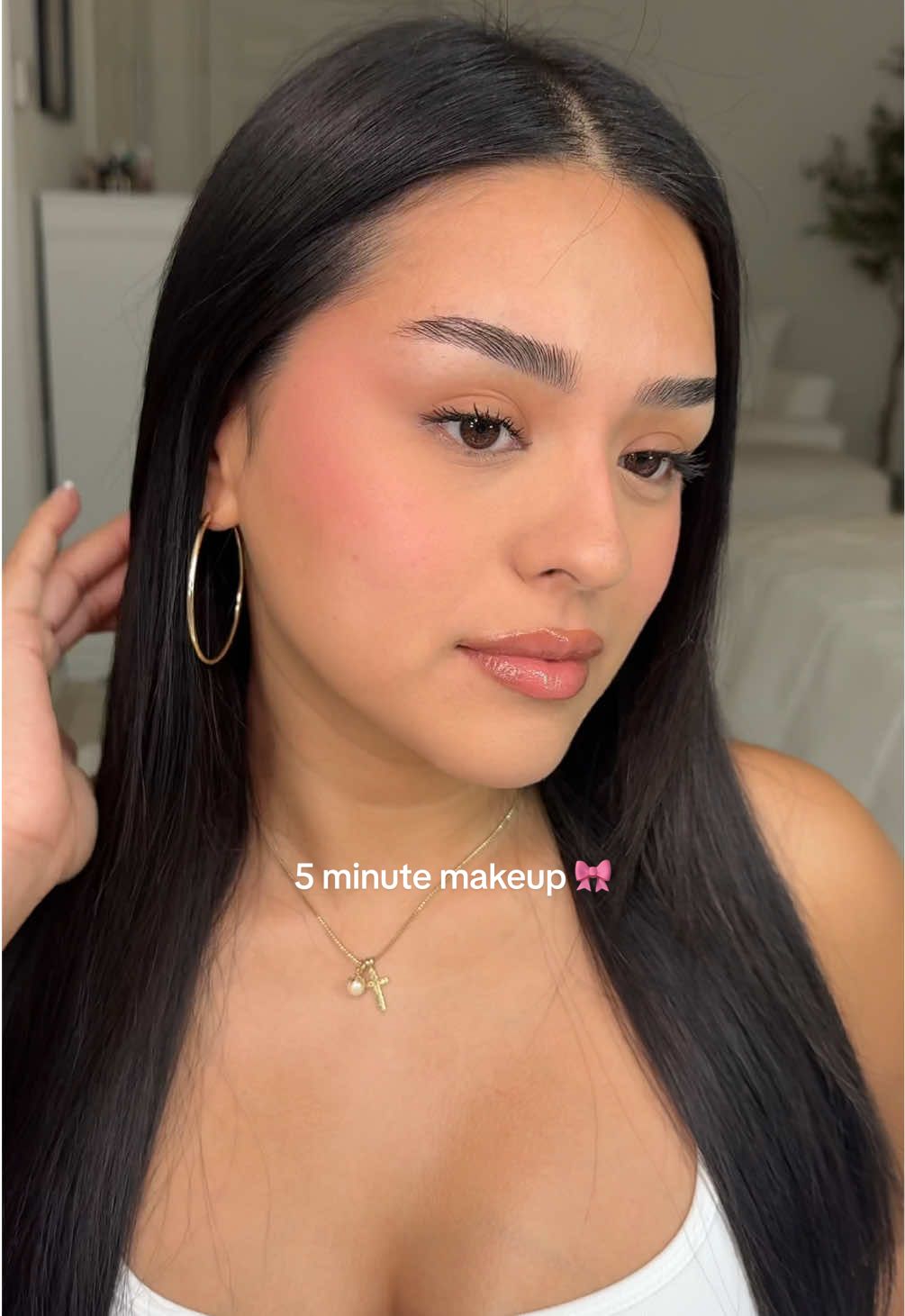 TikTok post by @malerieherreraa for Kosas. Caption reads: 5 minute makeup 🎀 I’ve been doing this almost....