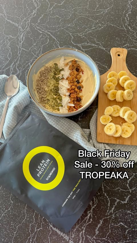 Instagram post by @zdenka_eats for Tropeaka. Caption reads: @tropeaka is running Black Friday sale 30% off....