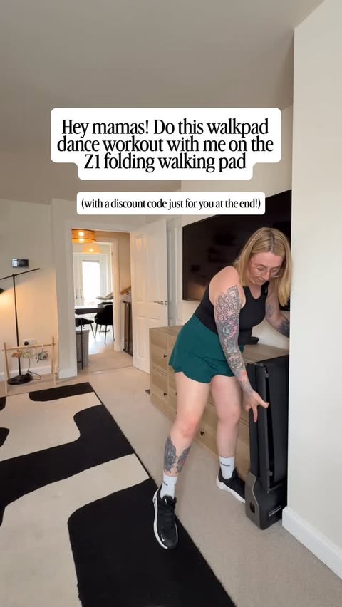 Instagram post by @movefitmamafitness for WalkingPad. Caption reads: [...] kit SO I got talking to my friends at....