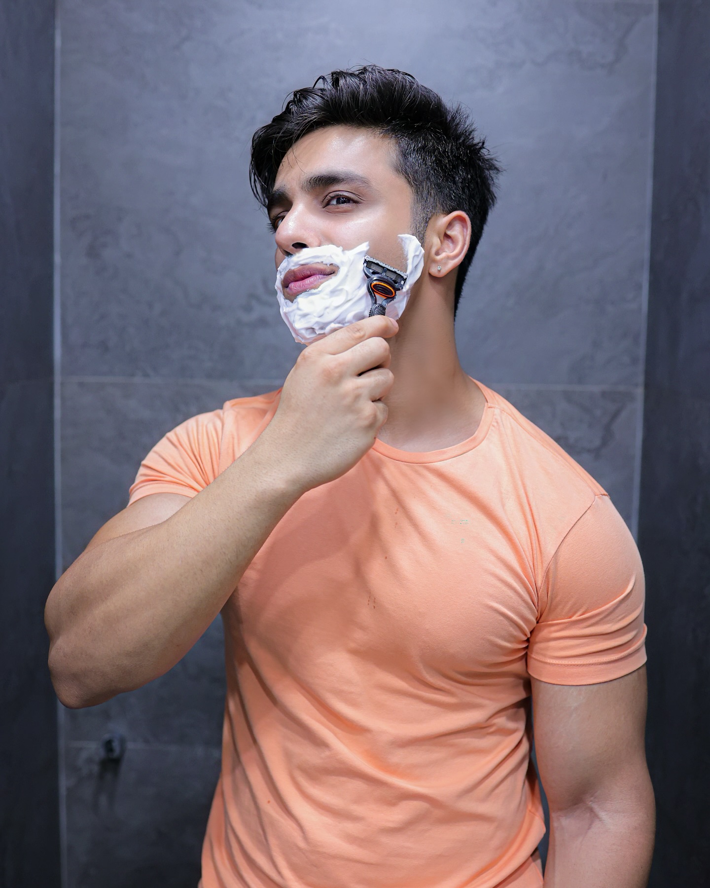 Instagram post by @aarushbhola17 for Gillette. Caption reads: Wanna know my secret to a perfect shave ? 

I use....