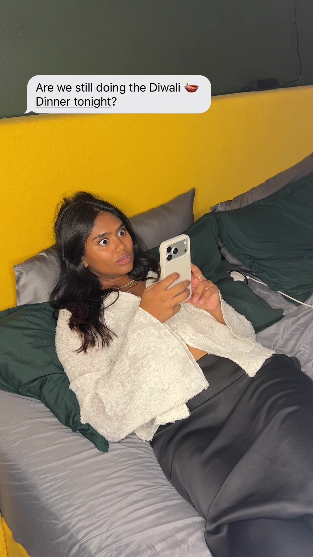 TikTok post by @bhaavikagaddam for Shan Foods. Caption reads: [...] my Diwali Dinner ki Tayari 🪔 with @Shan....