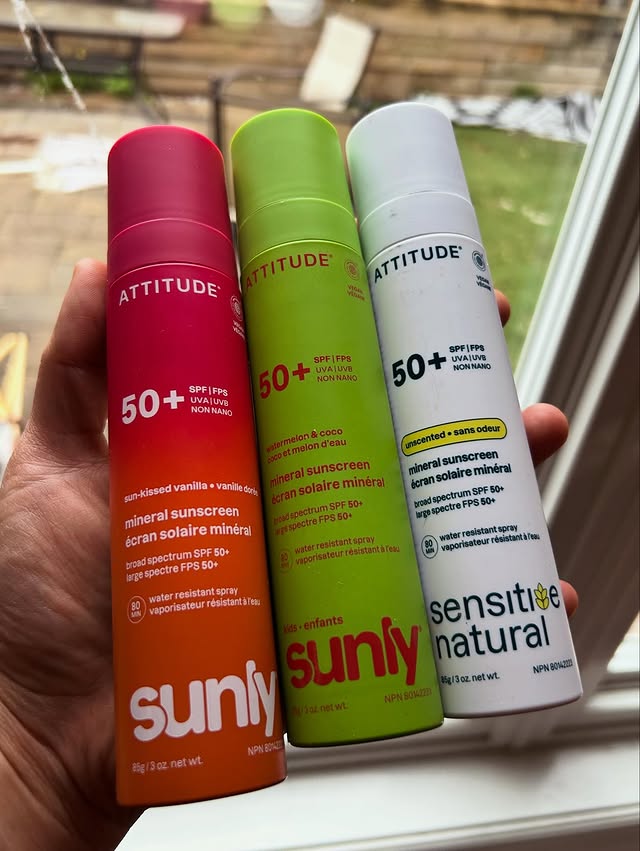 Instagram post by @gl0w_with_me for ATTITUDE. Caption reads: [...] up on sunscreen for this summer! Attitude....