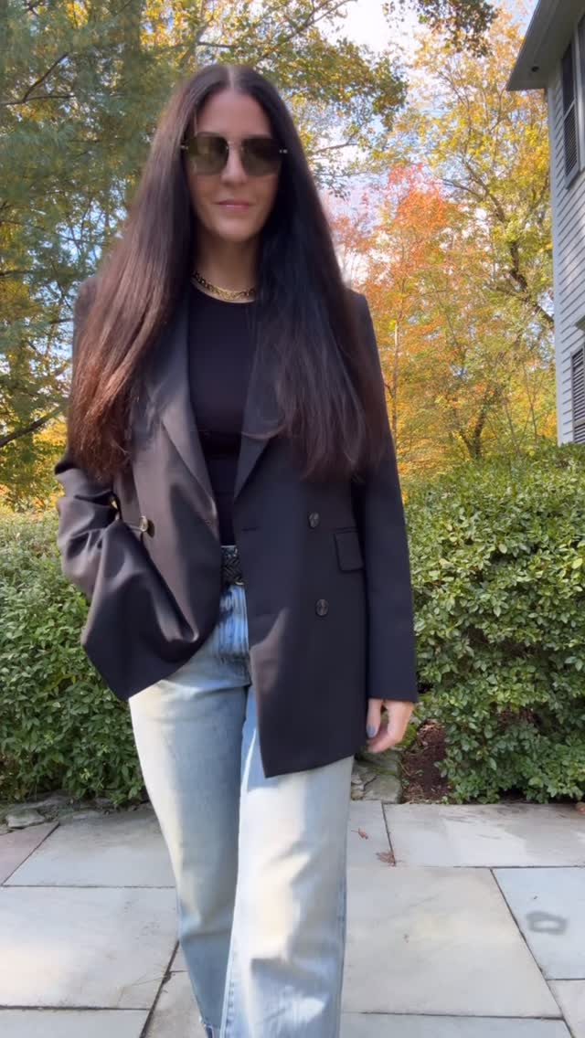 Instagram post by @styledbymichelle3 for Argent. Caption reads: @argent blazer that I am living in! Look linked....