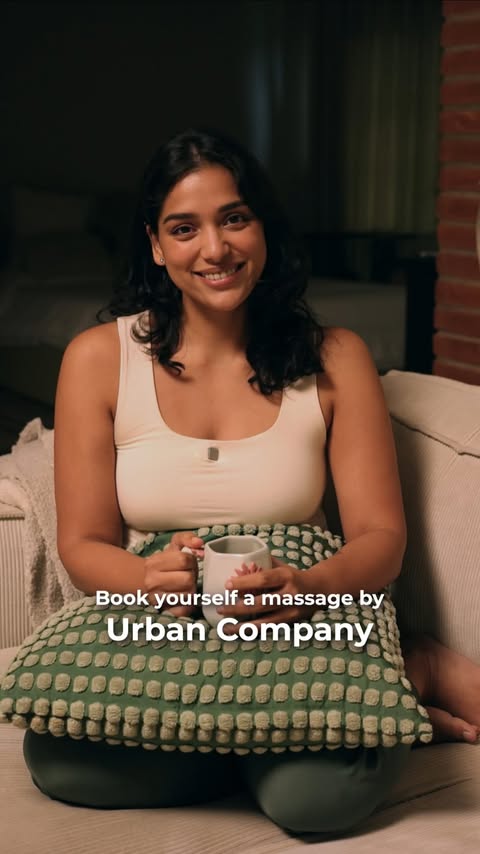 Instagram post by @samikshashetty_ for Urban Company. Caption reads: [...] 😮‍💨 Time to unwind, relax and let....