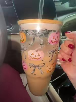 TikTok post by @laurenm2405 for Sip-Sip Hooray!. Caption reads: [...] #halloween #halloweentumbler #fyp @Sip-Sip....