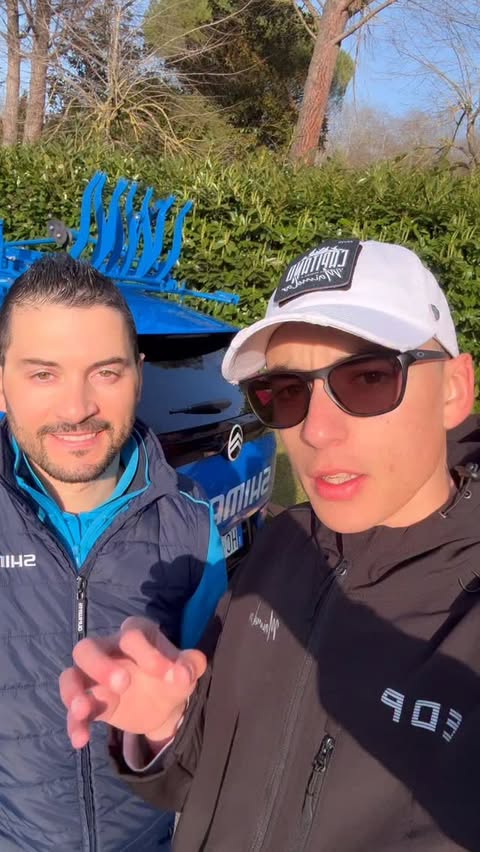 Instagram post by @capitan_riccioflex for Shimano. Caption reads: @shimanoitaly x @strade_bianche & [...].