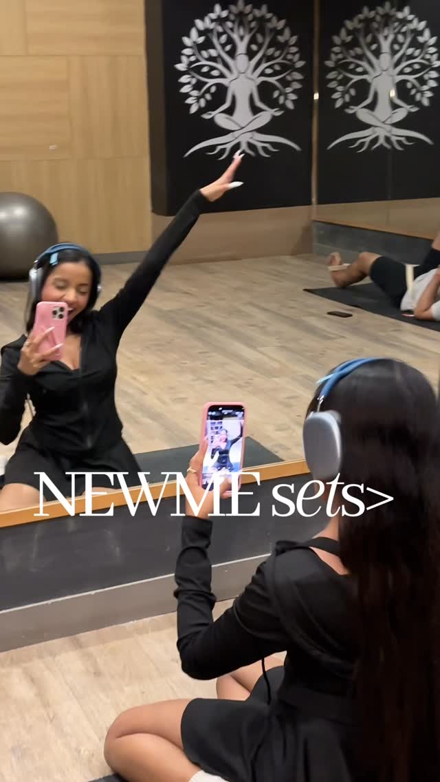 Instagram post by @vriddhipatwa for NEWME. Caption reads: just here to lift the vibe, not the weights....