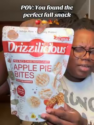 TikTok post by @queenlaq for Drizzilicious. Caption reads: Perfect Fall Snack @Drizzilicious 🍎 | #try #fall....