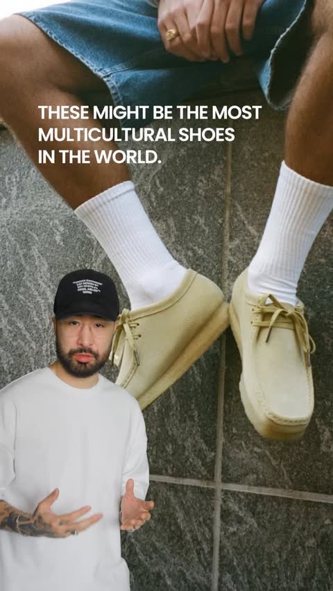 Instagram post by @timdessaint for Clarks Originals. Caption reads: A short exploration of the Clarks Wallabee and....