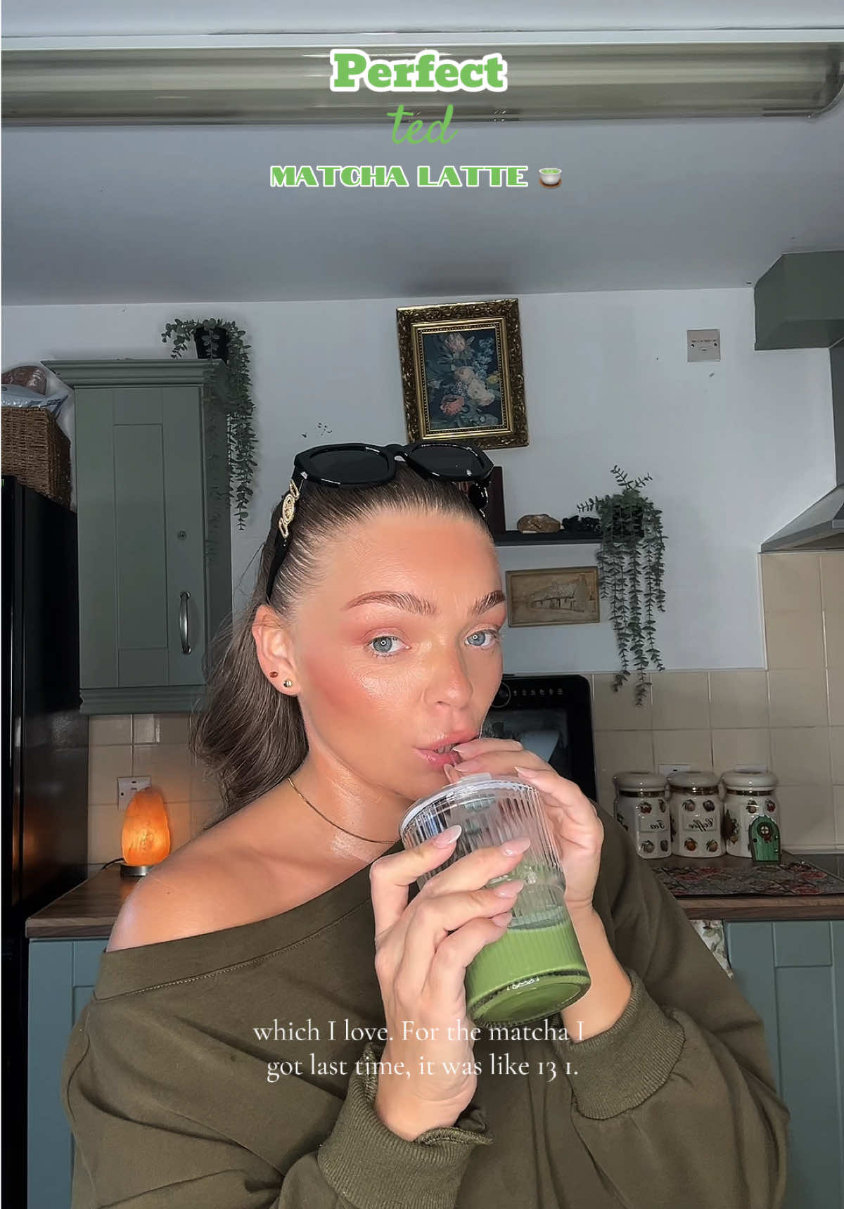 TikTok post by @ashleighramseymakeup for PerfectTed. Caption reads: Matcha 🍵 first time trying these from @PerfectTed....