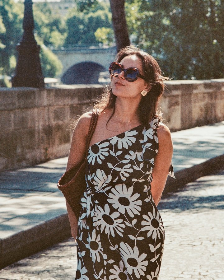 Instagram post by @brunechocolat for Make My Lemonade. Caption reads: I’m obsessed w/ this dress 🤎 @makemylemonade |....