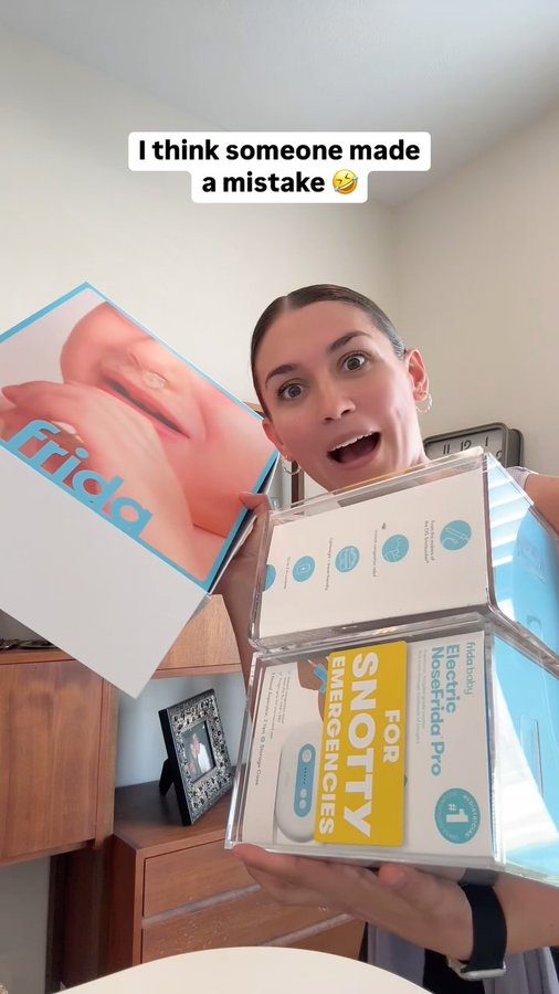 Instagram post by @kanececi for Frida Baby. Caption reads: The PR is PRing 😍 This sound was the first thing....