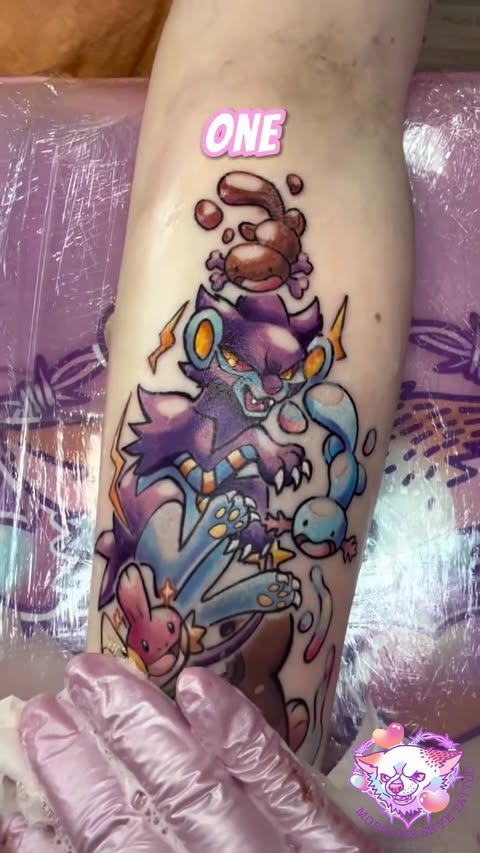 Instagram post by @morganeskyetattoo for Magnum Tattoo Supplies. Caption reads: 💖thoughts?💖 . So this is something that doesn’t....