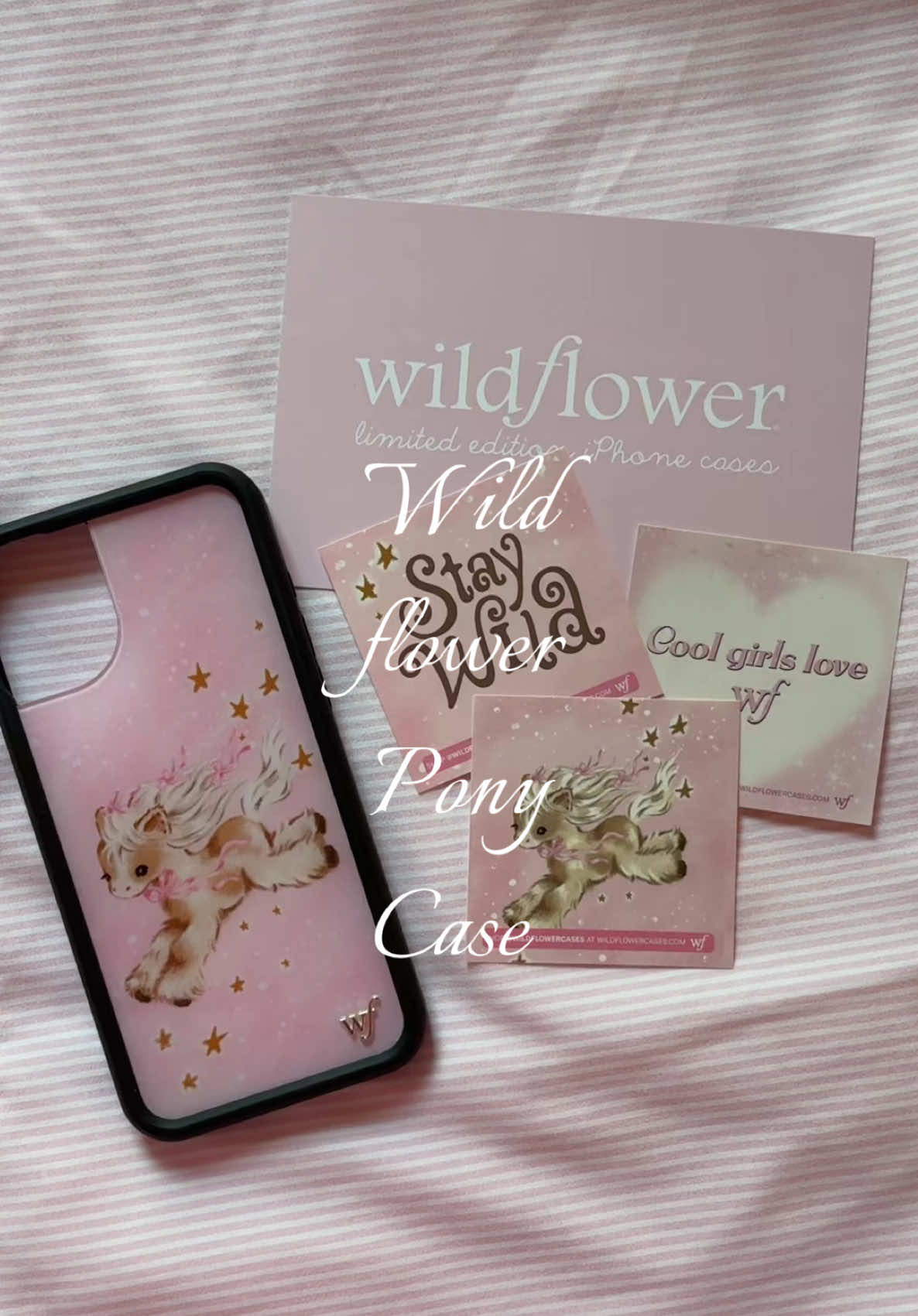 TikTok post by @nataliaxox7 for Wildflower Cases. Caption reads: @Wildflower Cases in loveee🐴💓🌸⭐️💖🎀 [...].