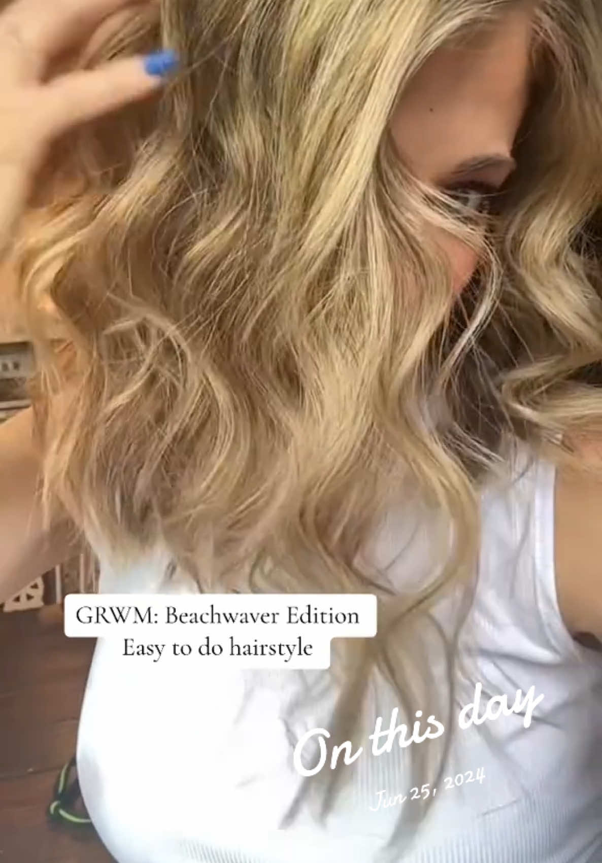 TikTok post by @beautybyjennie for Beachwaver. Caption reads: [...] the same curling iron 🤩 @TheBeachwaver....