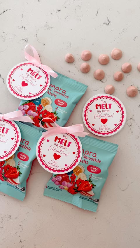 Instagram post by an influencer for Amara Organic Foods. Caption reads: #ad Making class Valentines a little sweeter this....