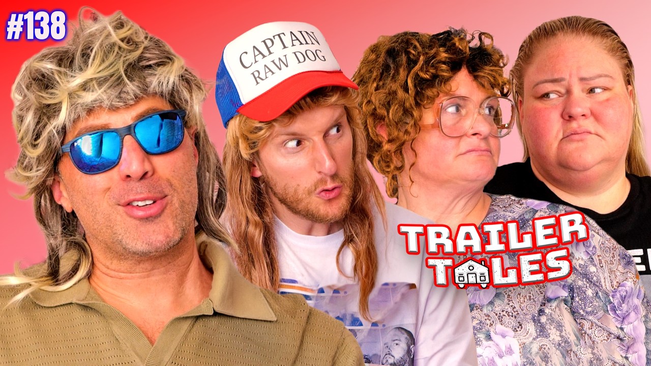 YouTube post by @TrailerTalesPod for Mint Mobile. Caption reads: Dave's fraternity audition (Adam Ray)| Trailer....