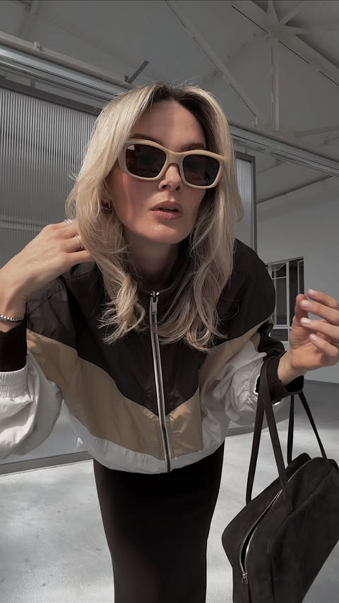Instagram post by @kathrinbommann for The Row. Caption reads: [...] / jacket: YSL / shoes: MiuMiu / bag: The Row....