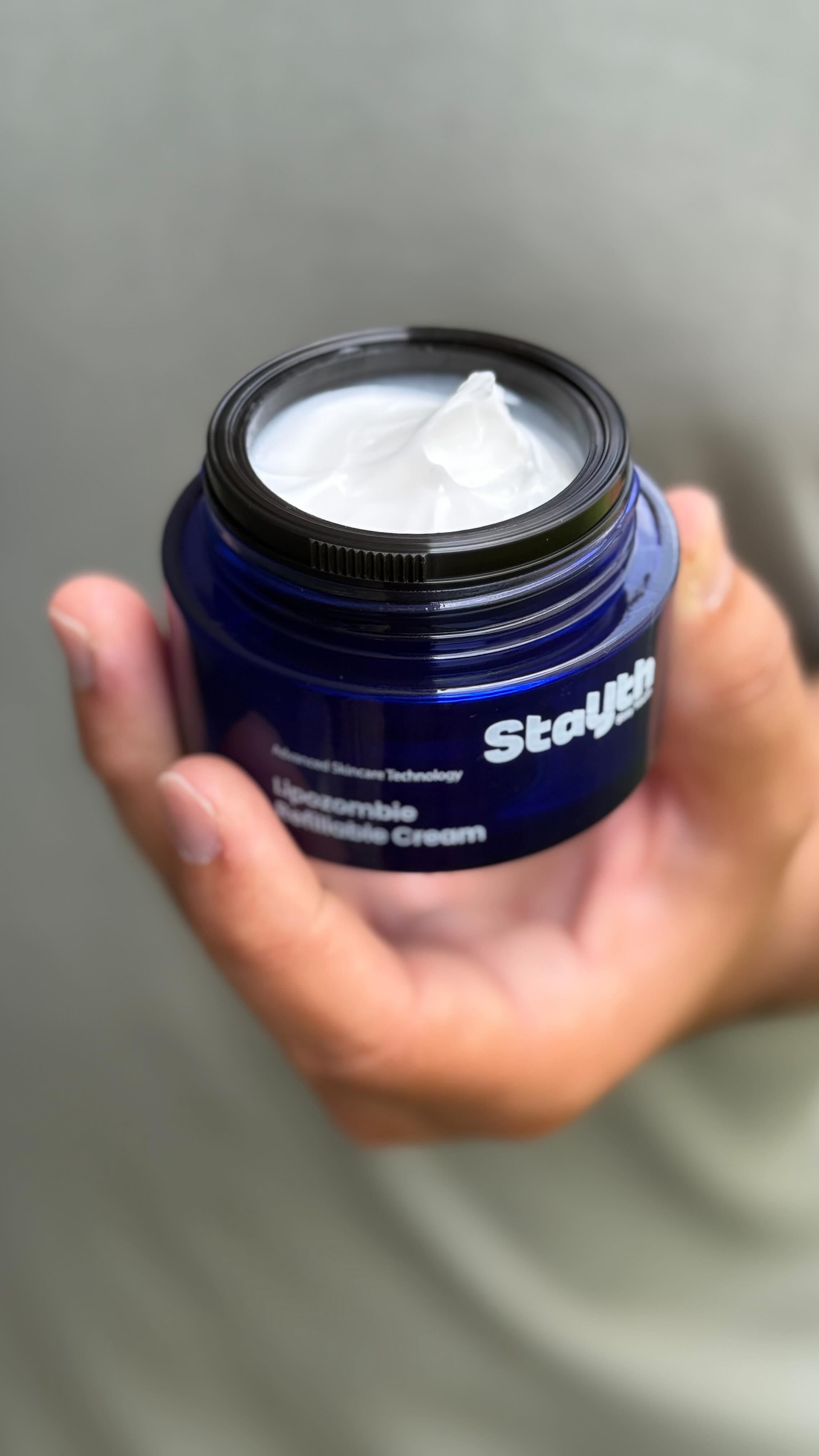 Instagram post by @iamdenizmirik for Beautytap. Caption reads: I’ve been using the Stayuth Lipozombie Refillable....