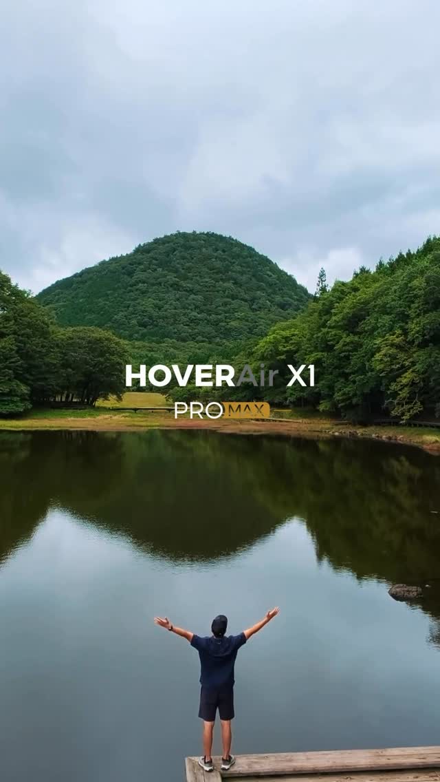 Instagram post by @filmriku for HOVERAir. Caption reads: [...] #PR#HoverAir #ホバーエアー #旅の相棒 #ドローン映像....
