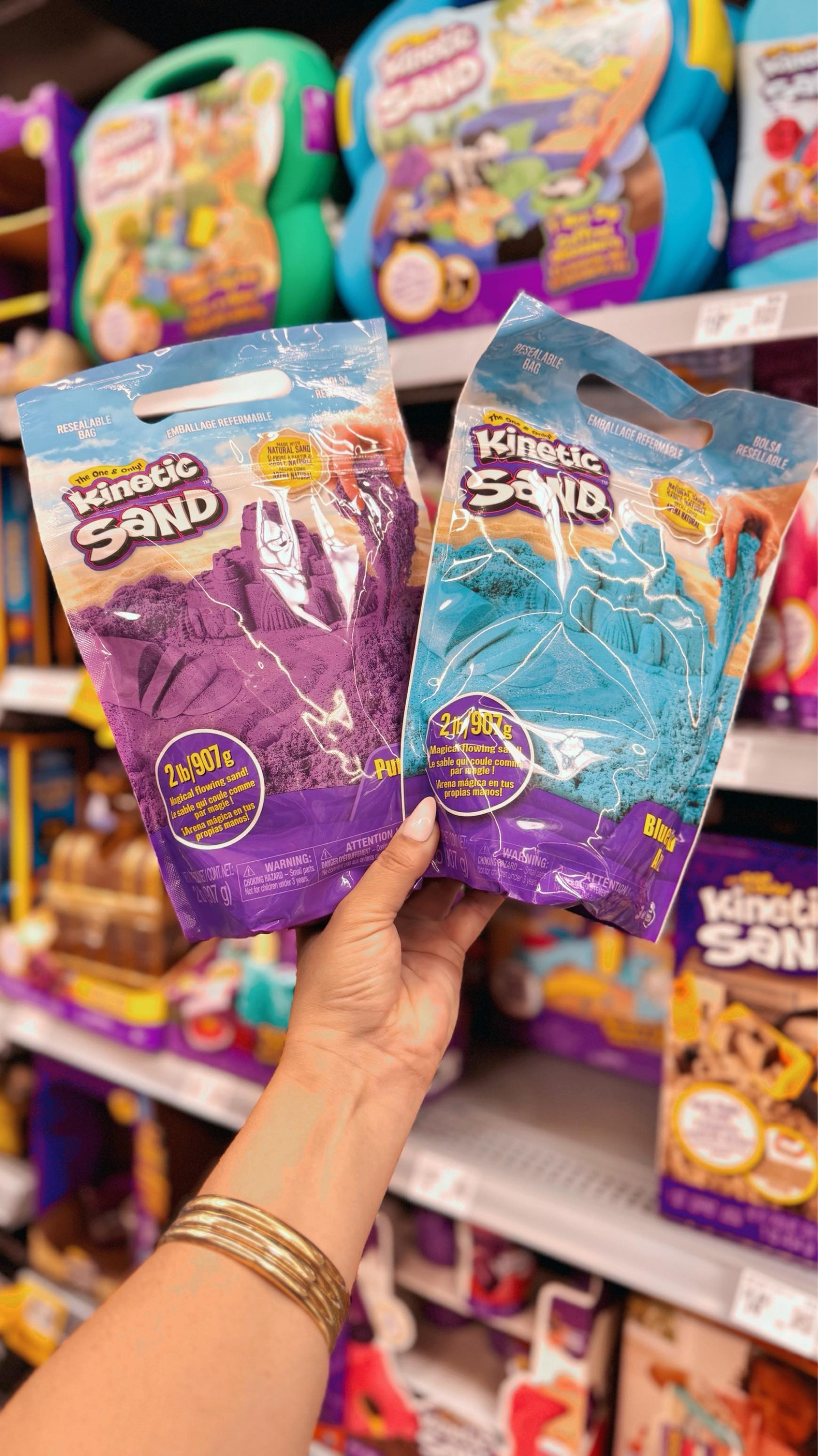 Instagram post by @walmartfavs for Spin Master. Caption reads: #ad There’s nothing quite like Kinetic Sand, the....