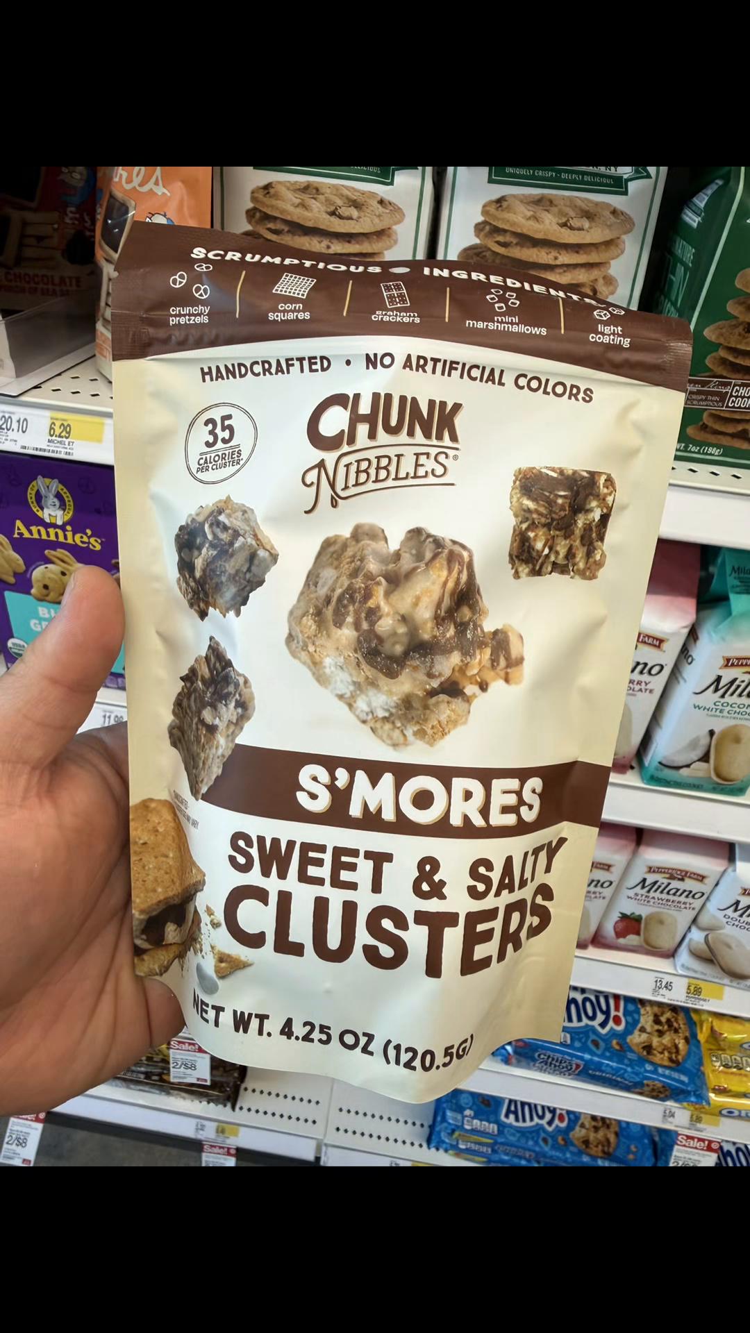 TikTok post by @snack_time_tommy for Chunk Nibbles. Caption reads: [...] in a Bag? Don’t Mind If I Do! @Chunk Nibbles....