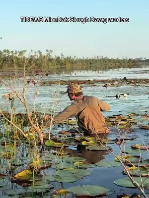 TikTok post by @fowlplayfilms for TideWe. Caption reads: [...] the MinnDak Slough Dawg waders from....