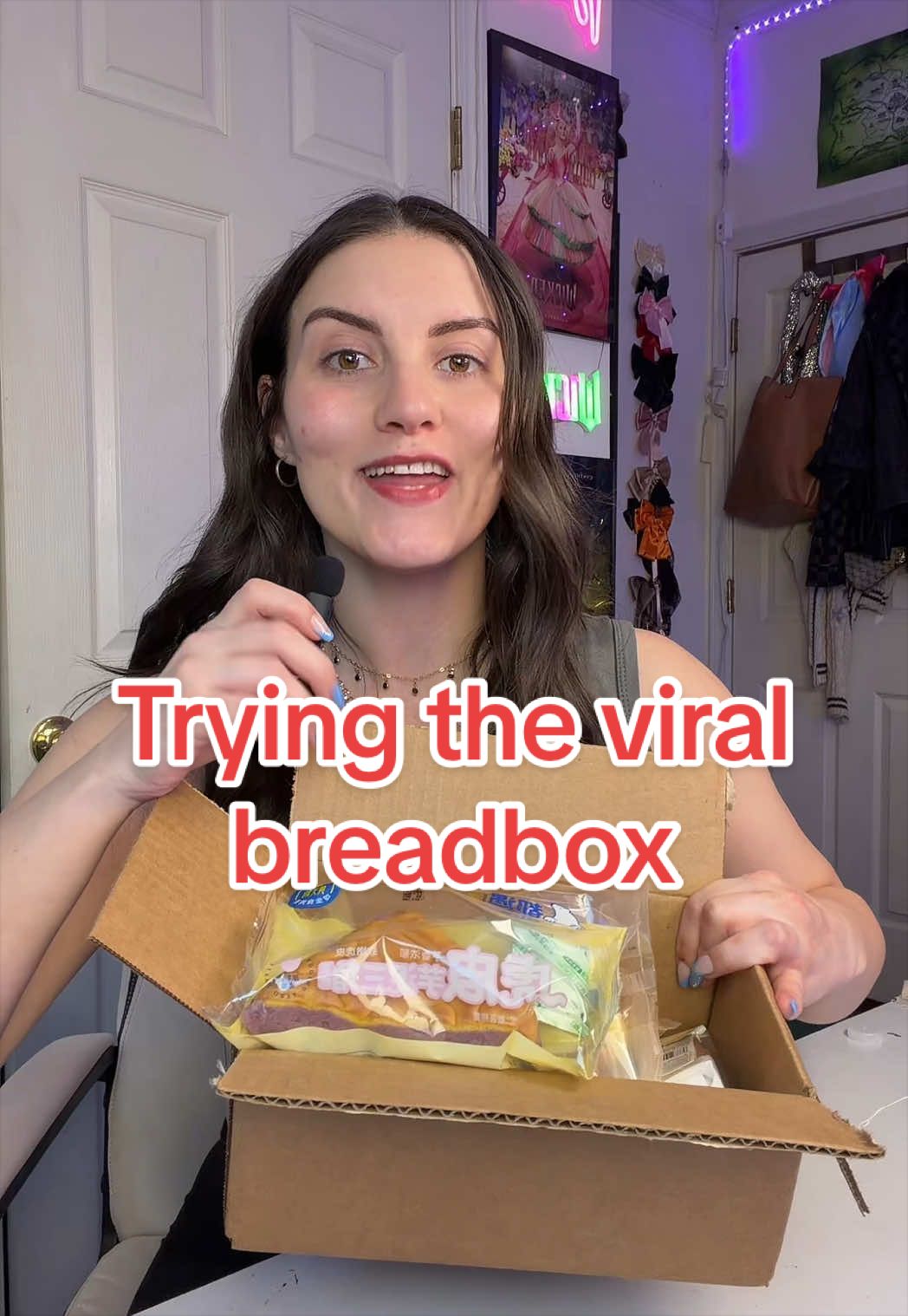 TikTok post by @mckenziearrington for Bussin Snacks. Caption reads: Trying the viral Asian breadbox from @Bussin....