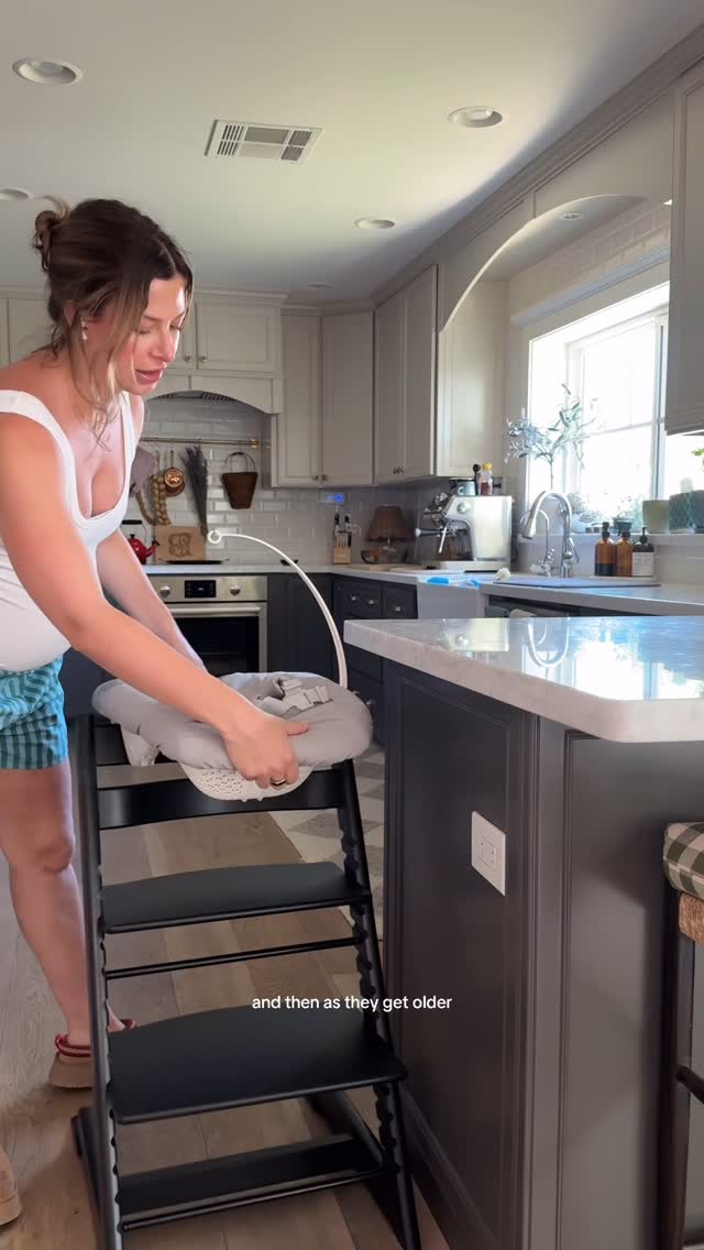 Instagram post by @bbooks for Stokke. Caption reads: ask me how many hours i researched high chairs 😅....