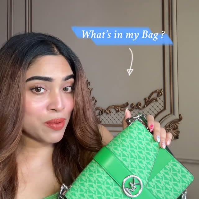 Instagram post by @thealluringchic for Mattlook Cosmetics. Caption reads: What’s in My Bag? 👜 Finally doing this & taking....