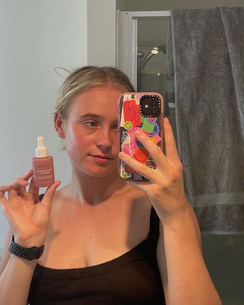 Instagram post by @_ellelovatt for Alya Skin. Caption reads: my newest edition to my P.M skincare routine for....