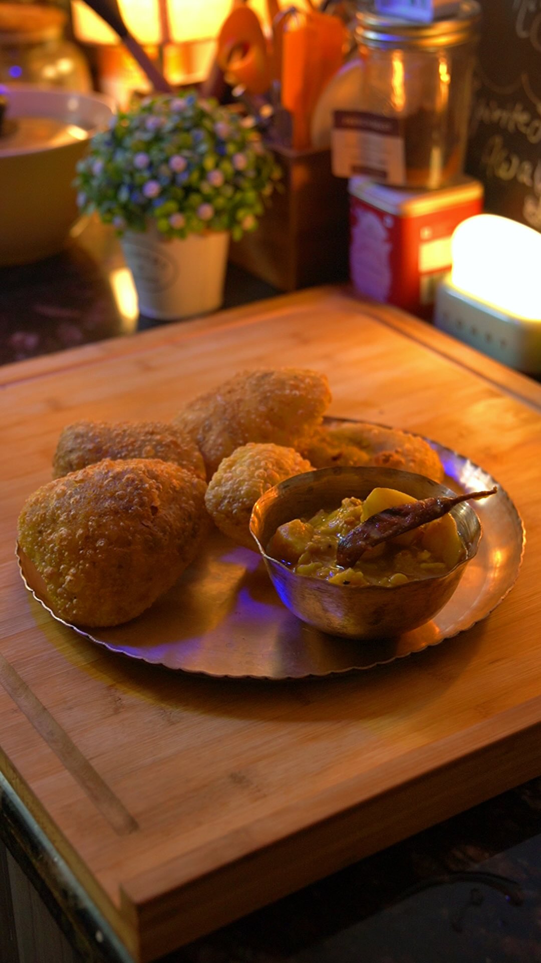 Instagram post by @feashts for Fortune Foods. Caption reads: Mach-er Kochuri ✨

Did you know Kolkata’s iconic....