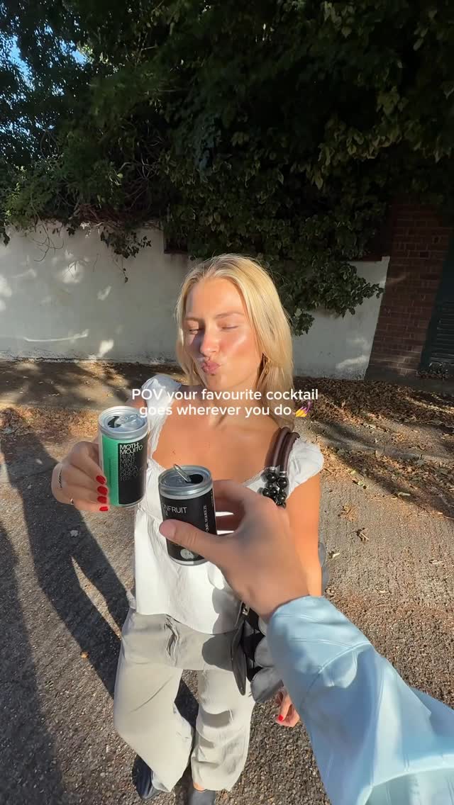 Instagram post by @millietulula for MOTH Drinks. Caption reads: @mothdrinks are accompanying me to all plans this....