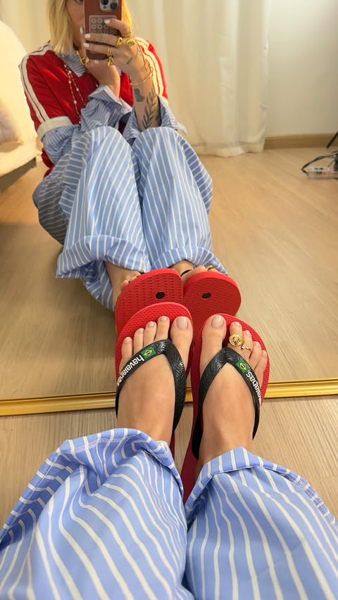 Instagram post by @marianagalloo for Havaianas. Caption reads: diy @havaianas inspirada na the....