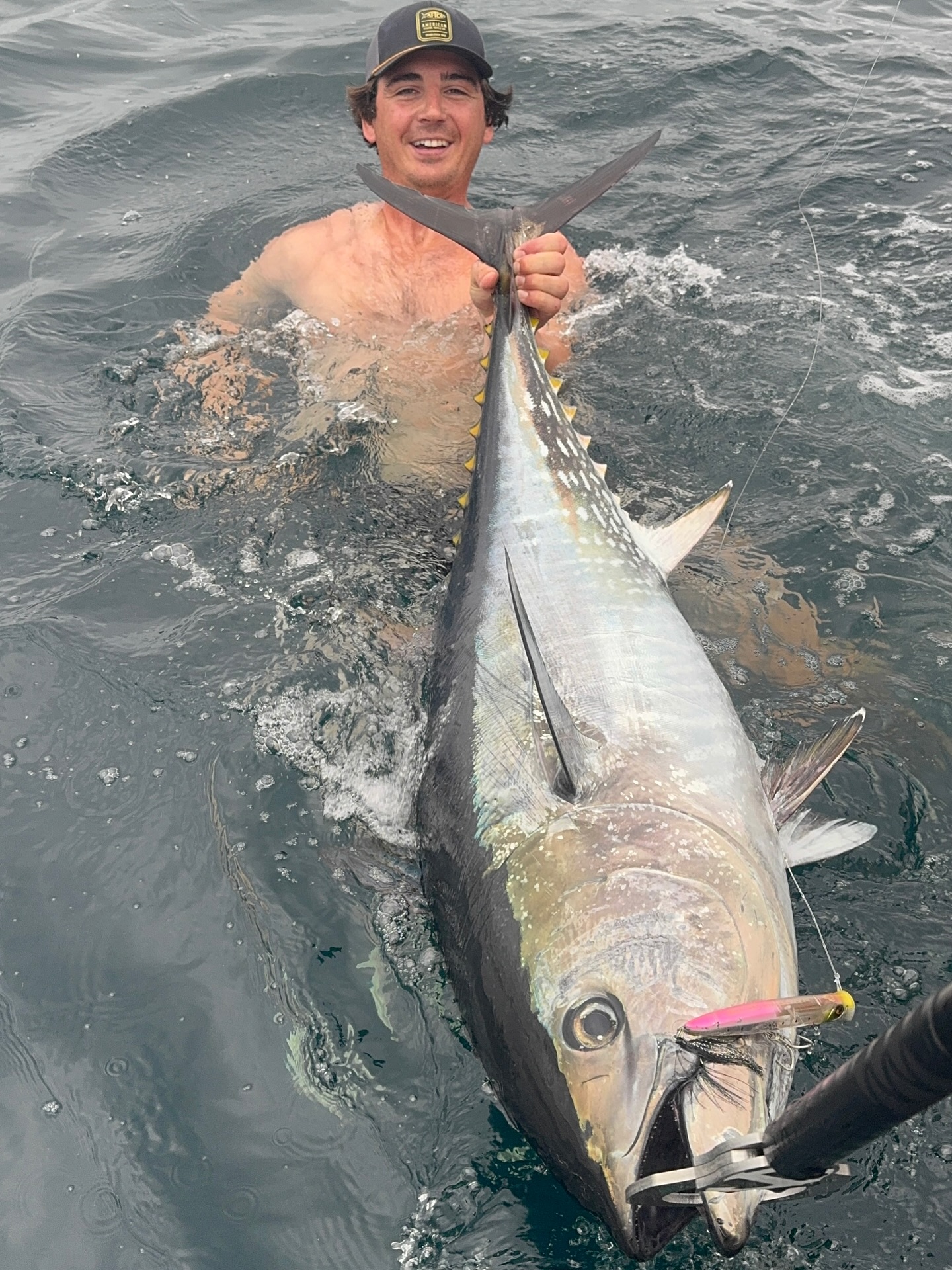 Instagram post by @thefrenchfisherman_ for ShimanoFishing Japan. Caption reads: Un joli petit poisson attrapé la semaine dernière,....