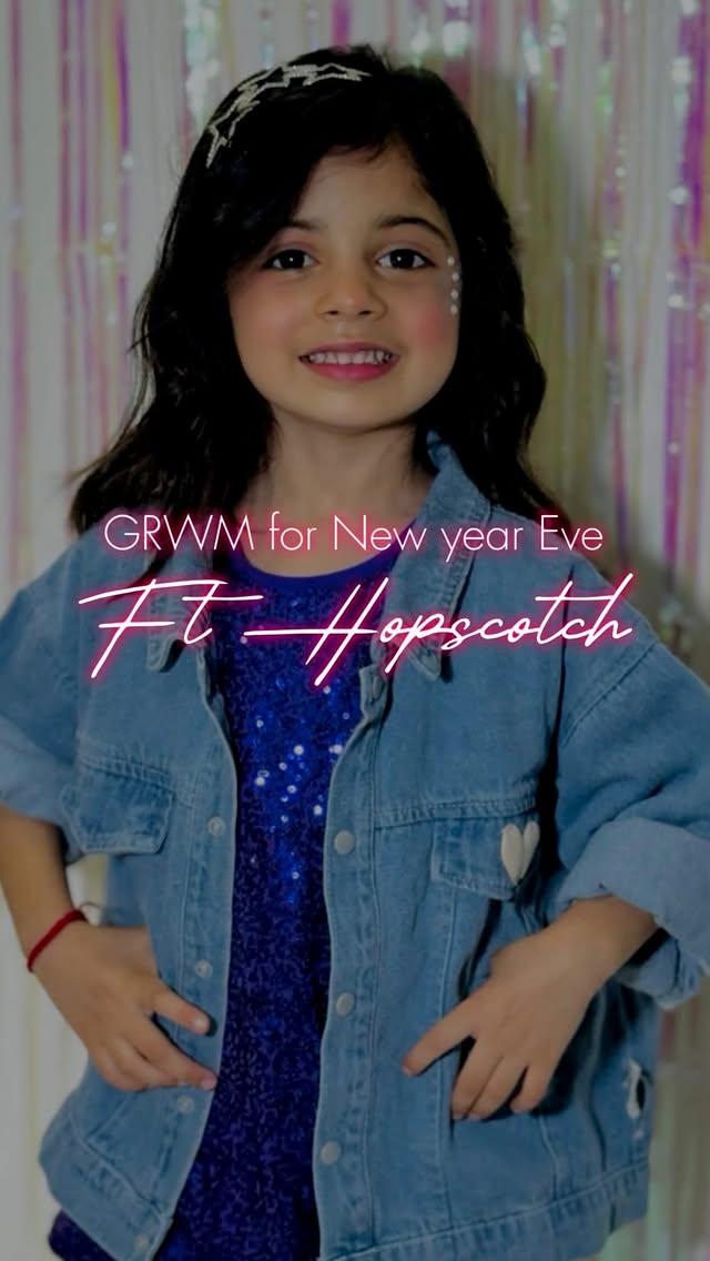 Instagram post by @dv_cute_angel_7 for Hopscotch. Caption reads: Get Ready With Me with @hopscotch.in for NYE....