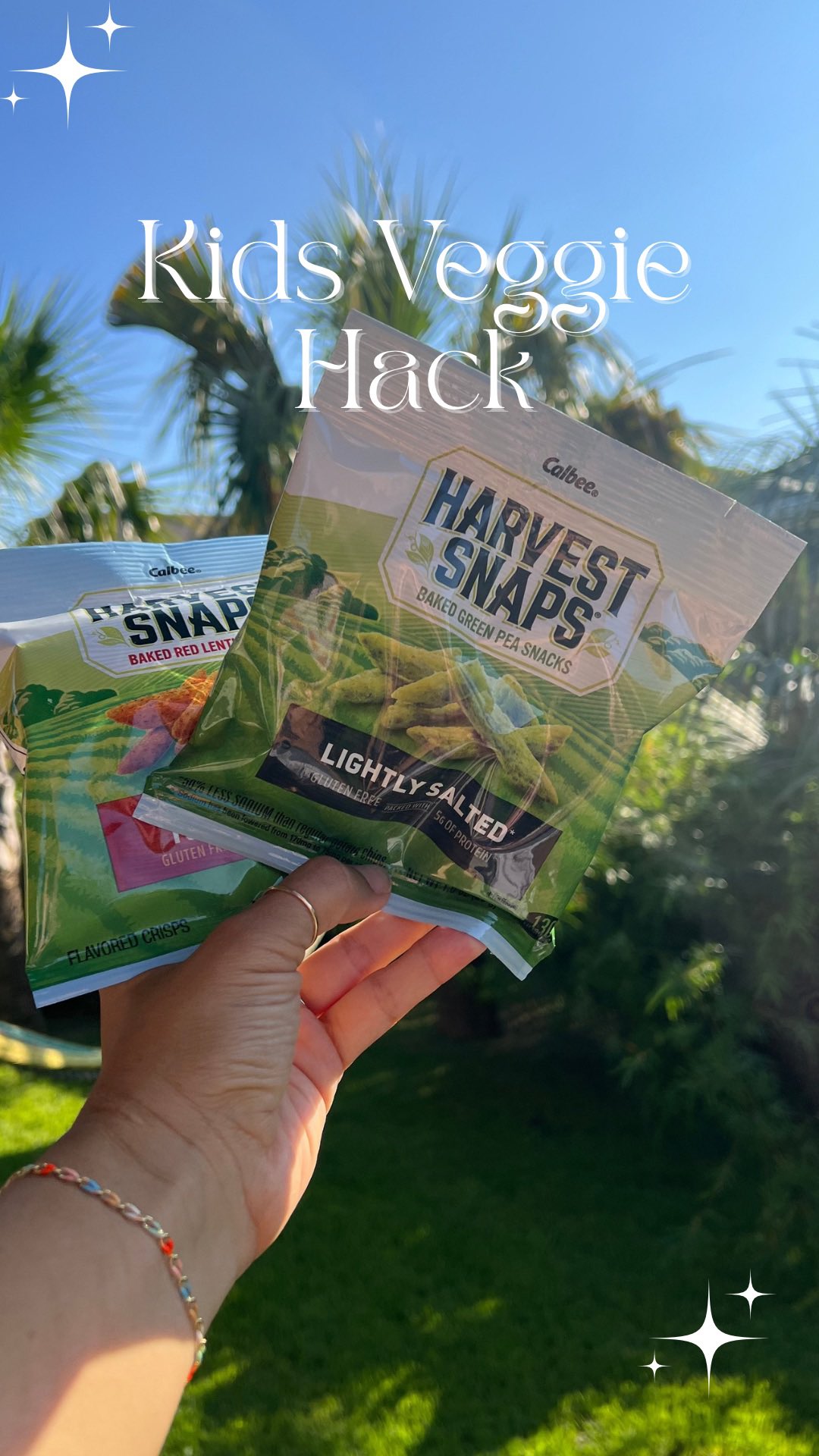 Instagram post by @_brontevictoria for Harvest Snaps. Caption reads: My kids can’t get enough of Harvest Snaps! Have....