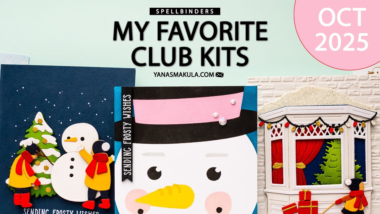 YouTube post by @Yana.Smakula for Hero Arts. Caption reads: My Favorite Spellbinders Clubs - October 2025!.