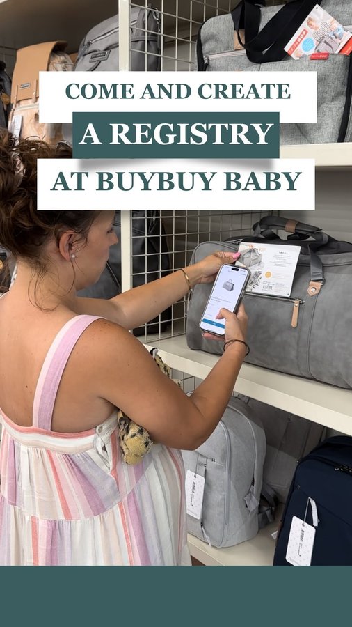 Instagram post by @sofis.mommyworld for buybuy BABY. Caption reads: Come and create my baby registry with @buybuybaby....