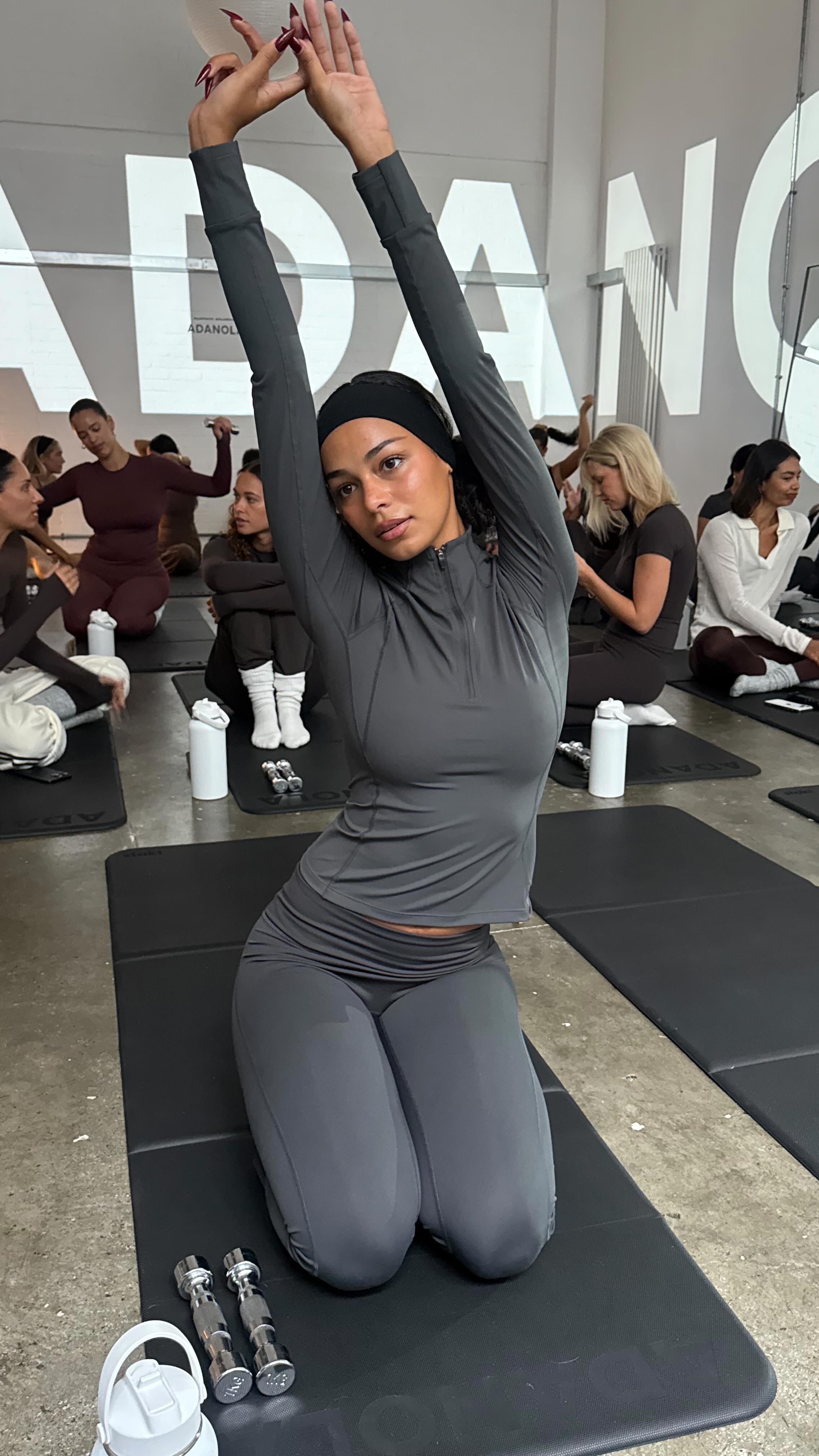 Instagram post by @pamalaaam for Adanola. Caption reads: Pilates, matcha and @adanola the perfect morning....