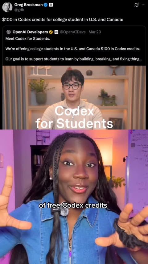 Instagram post by @michellescomputer for OpenAI. Caption reads: Perfect timing 😮‍💨😮‍💨 You can comment “codex”....