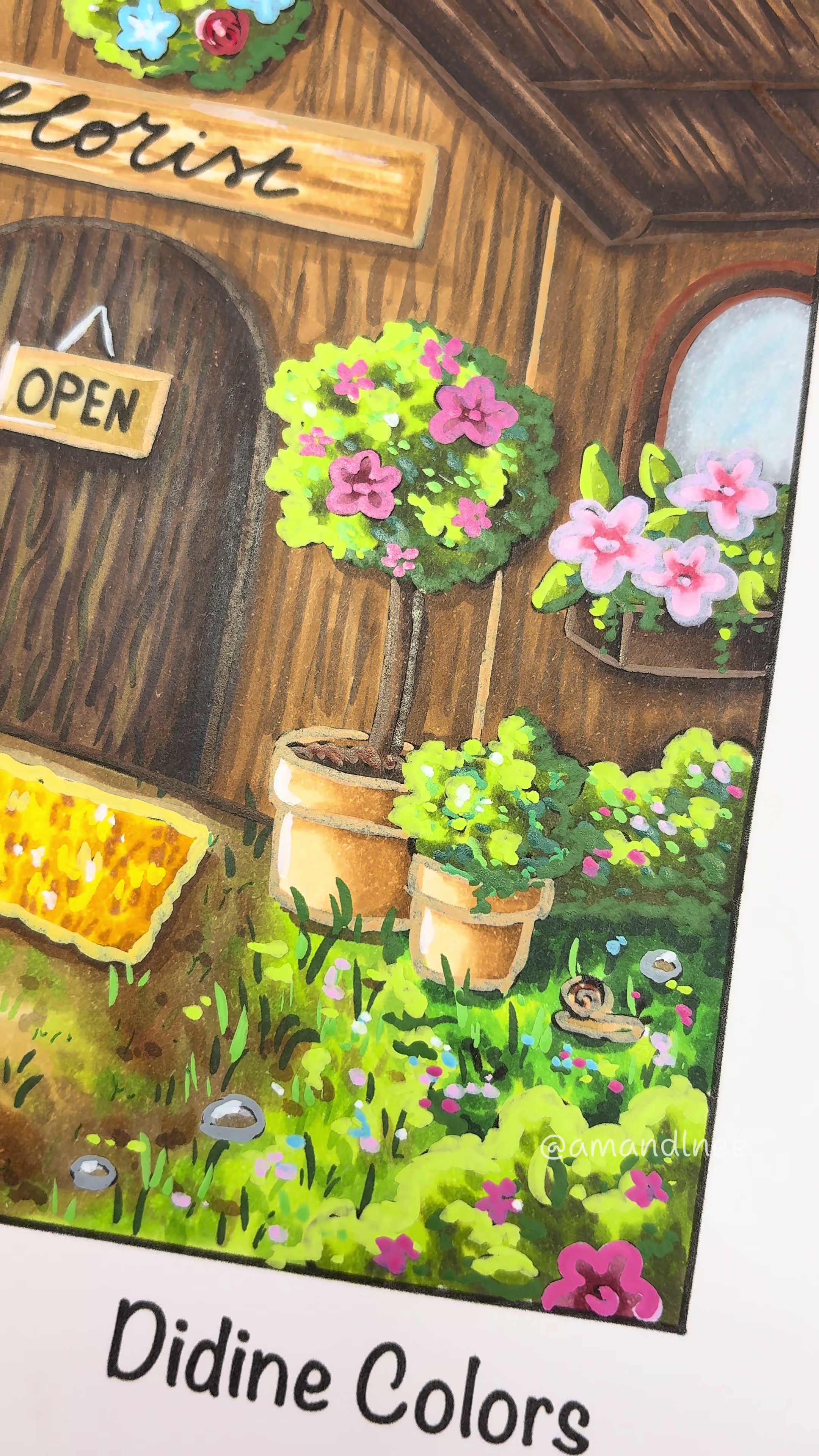 TikTok post by @amandlnee for Ohuhu. Caption reads: [...] What do you think? 💐✨ Here I use @Ohuhuart....