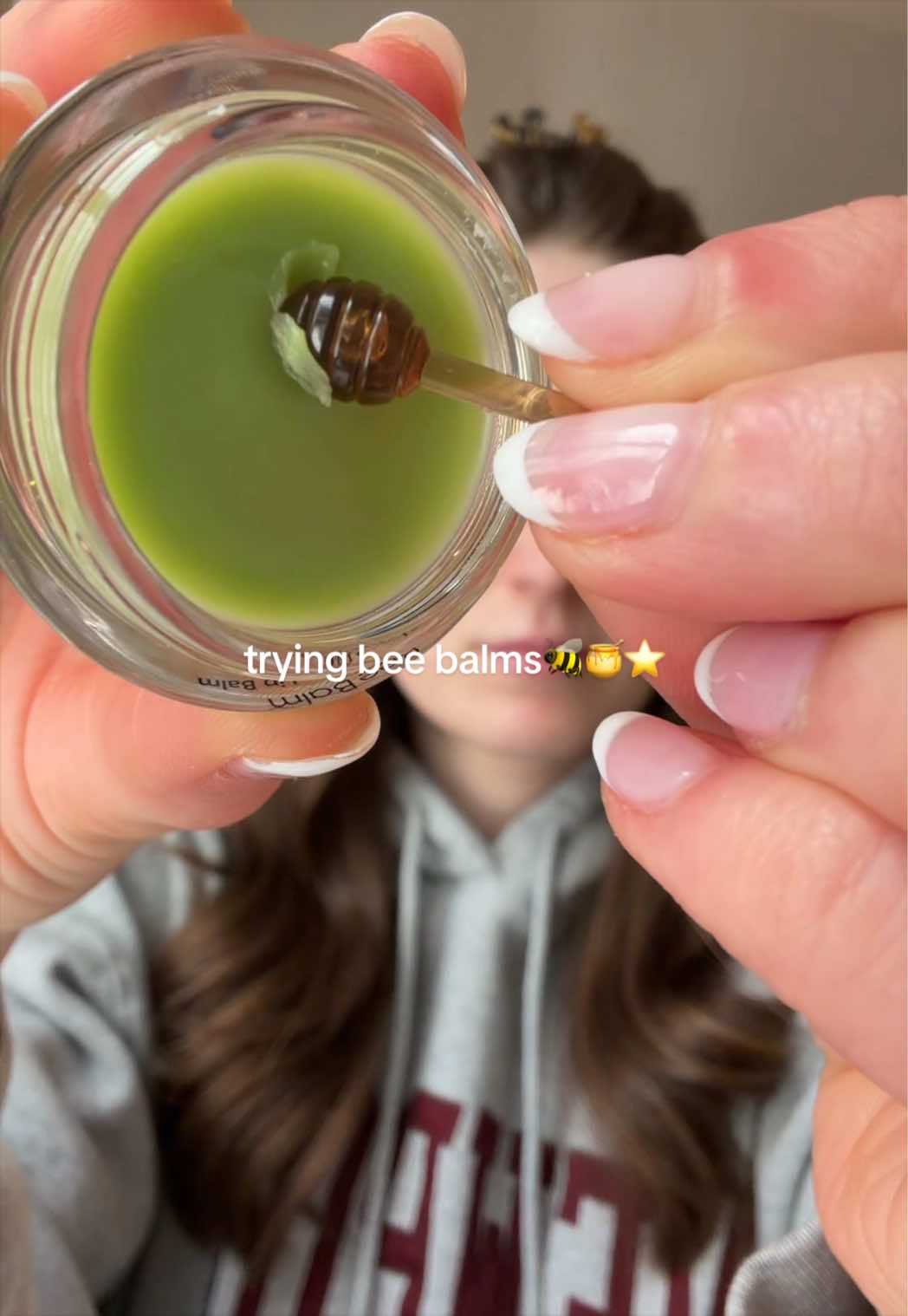 TikTok post by @brookemach24 for My Bee Balm. Caption reads: [...] i am obsessed w lippies i had to try....