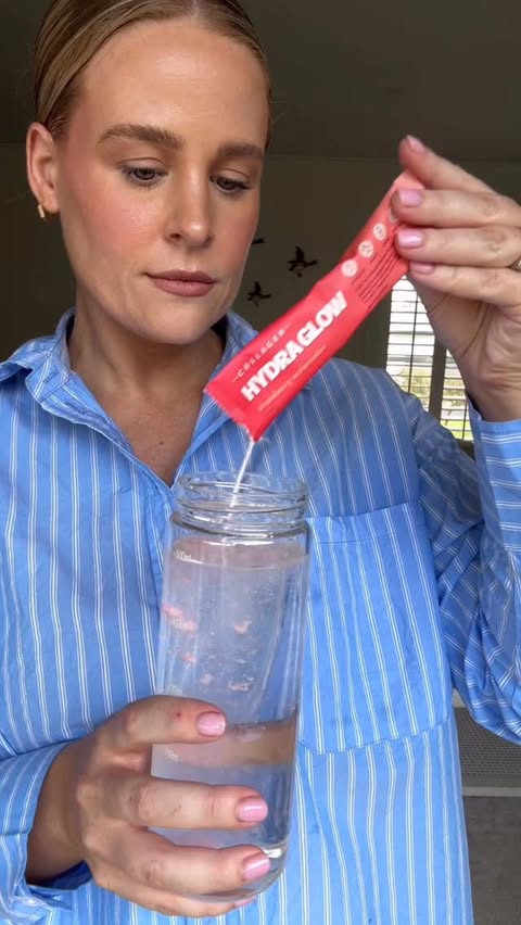 Instagram post by @meet.the.mackenzies for The Collagen. Caption reads: [...] a single sip of water… guilty 🙋🏼‍♀️....