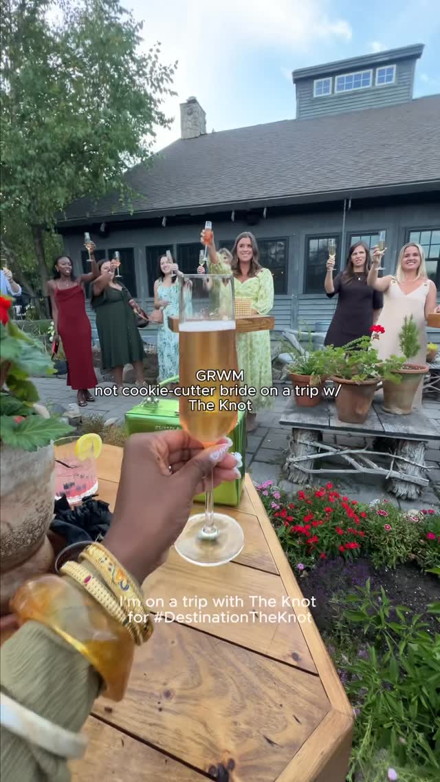 Instagram post by @actualized.af for The Knot. Caption reads: What was I giving at #DestinationTheKnot?!....